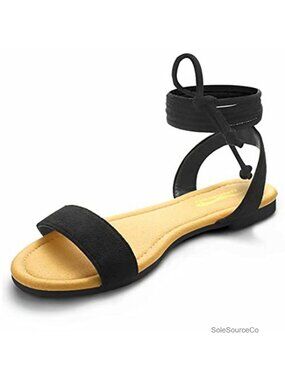 Women's Lace Up Flat Sandals - Open Toe Ankle Wrap Gladiator Sandals